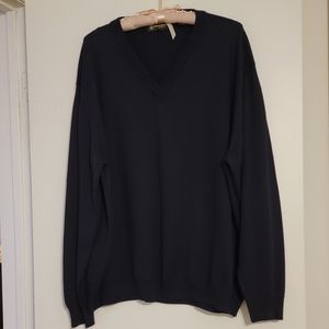 Kinloch Anderson crew neck merino wool pullover sweater black sz XXL